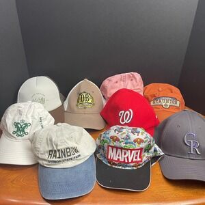 Multicolored Hat Lot OS 9pc Marvel MLB Travel Trucker Dad Cap